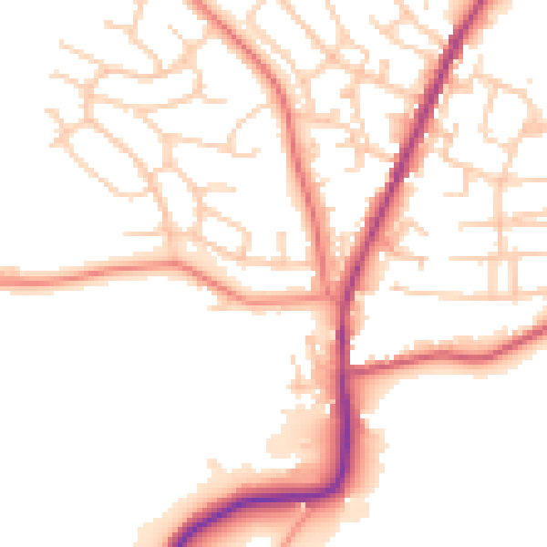 Daytime road noise heatmap for S70 5JP