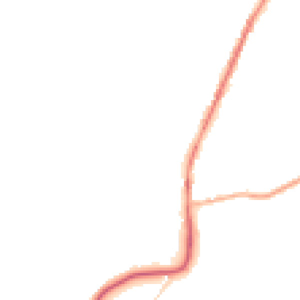 Night-time road noise heatmap for S70 5JP