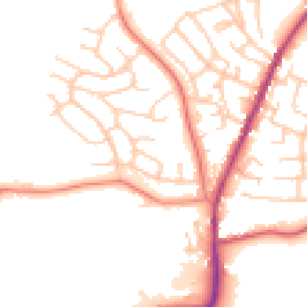 Daytime road noise heatmap for S70 5JS