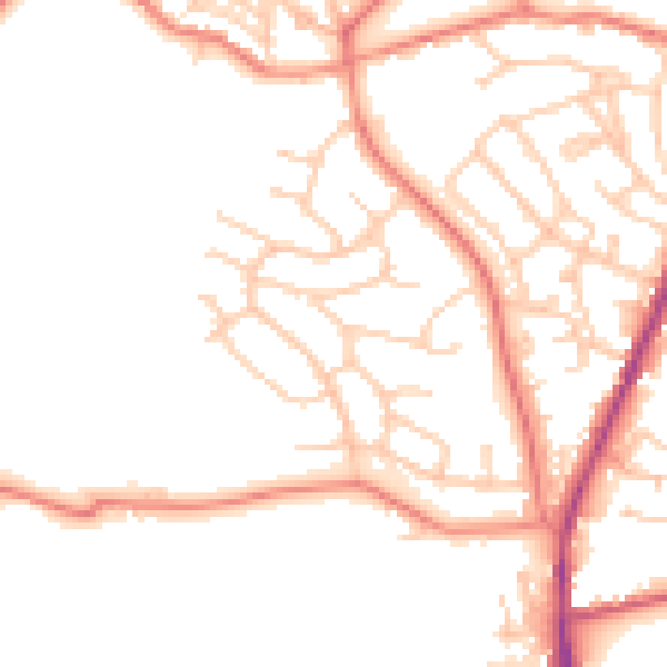 Daytime road noise heatmap for S70 5JX