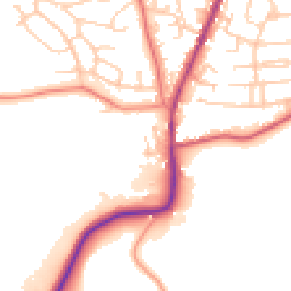 Daytime road noise heatmap for S70 5NL