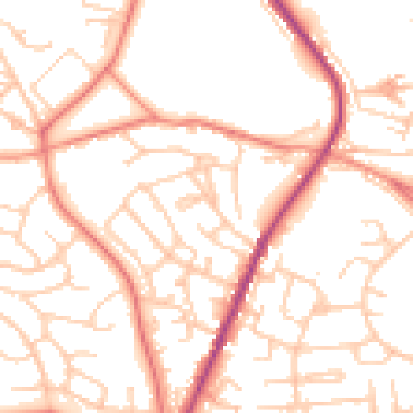 Daytime road noise heatmap for S70 5PT