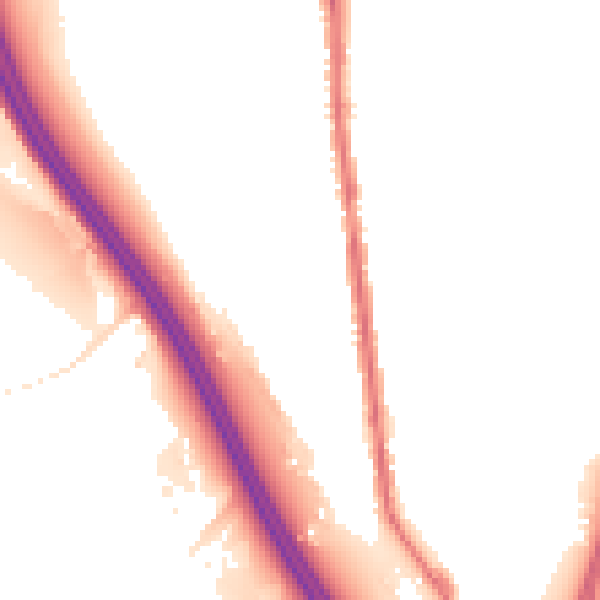 Night-time road noise heatmap for S70 5UH