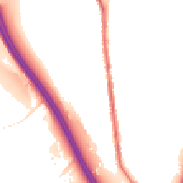 Night-time road noise heatmap for S70 5UL