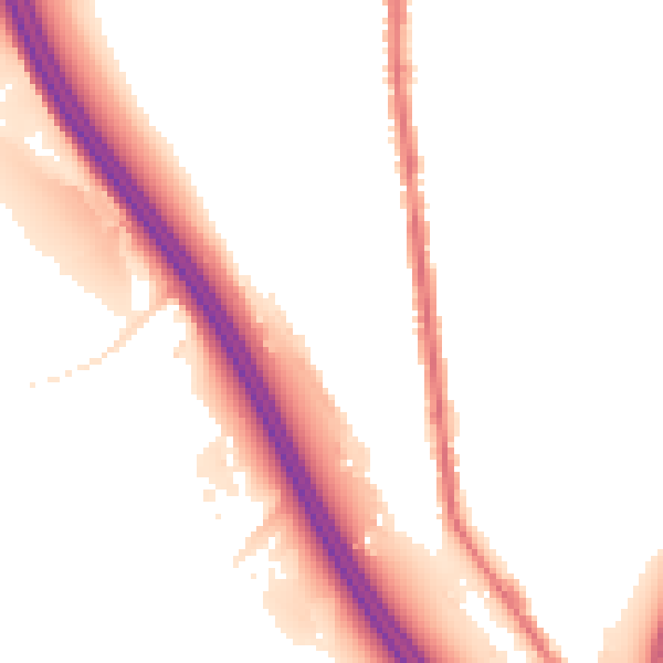 Night-time road noise heatmap for S70 5UT