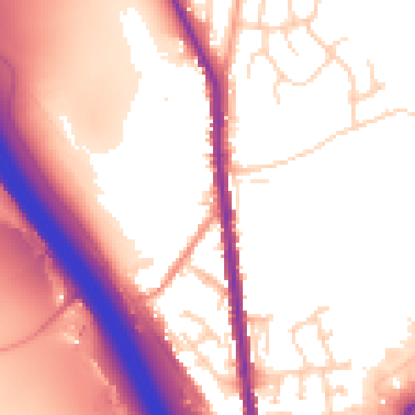 Daytime road noise heatmap for S70 5UU