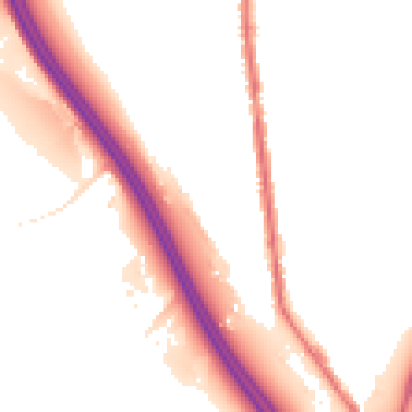 Night-time road noise heatmap for S70 5XH