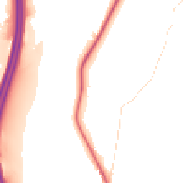 Night-time road noise heatmap for S70 5XJ