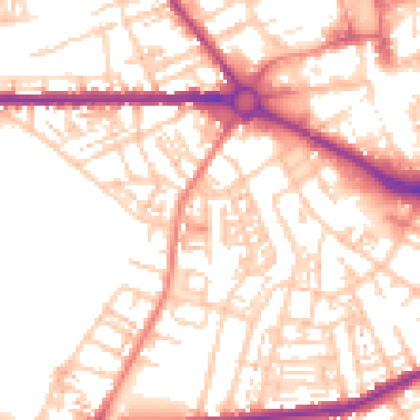 Daytime road noise heatmap for S70 6AH