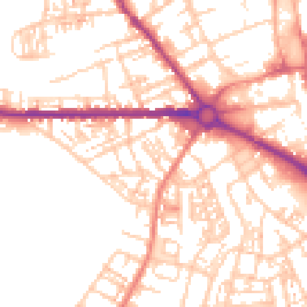 Daytime road noise heatmap for S70 6AQ