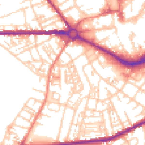 Daytime road noise heatmap for S70 6BA
