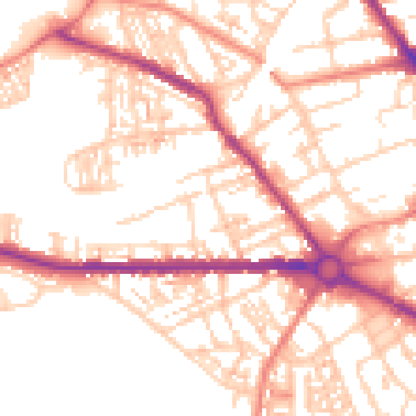 Daytime road noise heatmap for S70 6BL