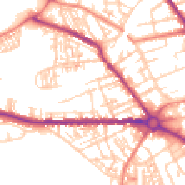 Daytime road noise heatmap for S70 6BW