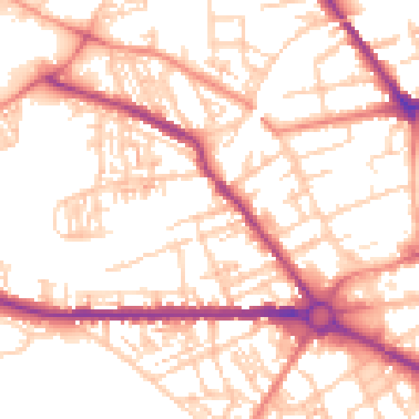 Daytime road noise heatmap for S70 6DE