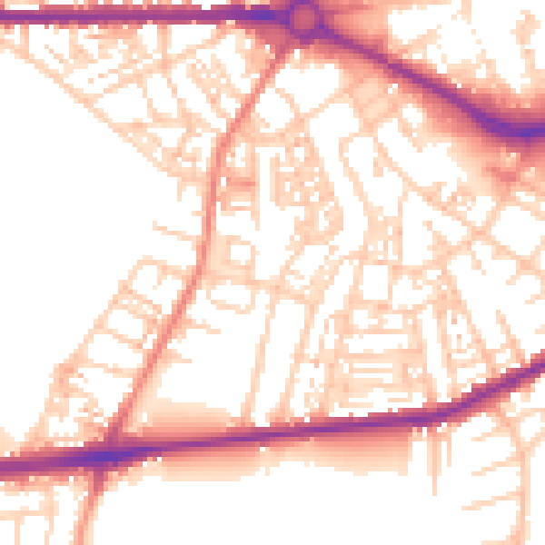 Daytime road noise heatmap for S70 6DG