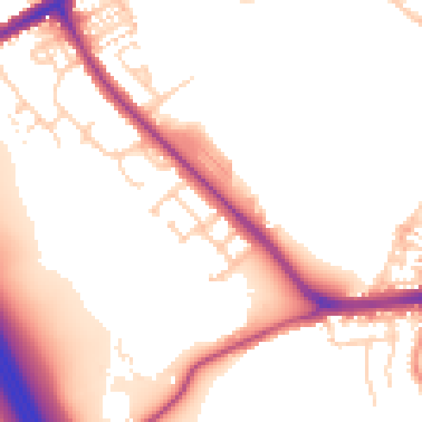 Daytime road noise heatmap for S70 6FA