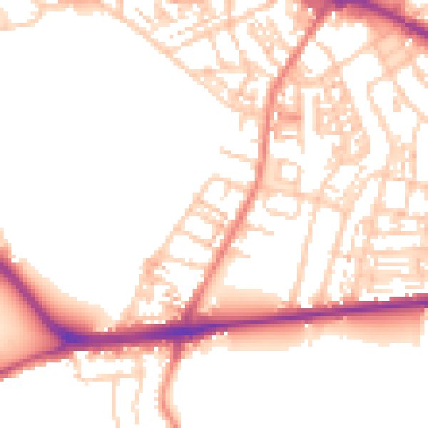 Daytime road noise heatmap for S70 6LE