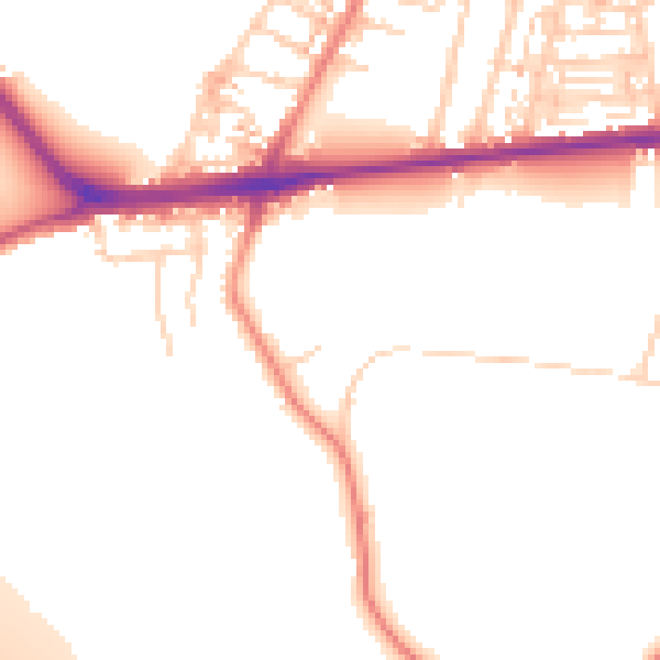 Daytime road noise heatmap for S70 6NG