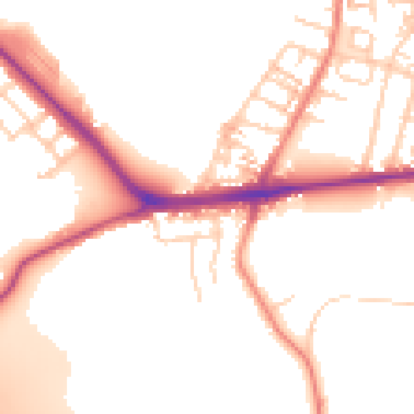 Daytime road noise heatmap for S70 6RJ
