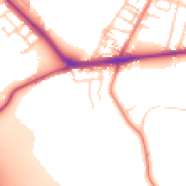 Daytime road noise heatmap for S70 6RN