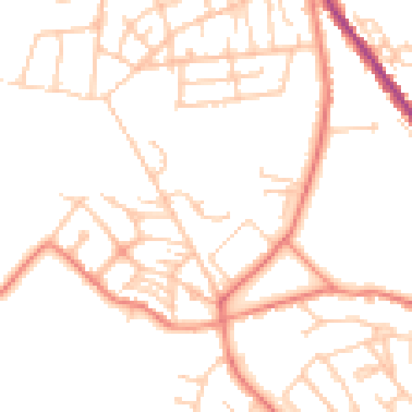 Daytime road noise heatmap for S70 6TJ