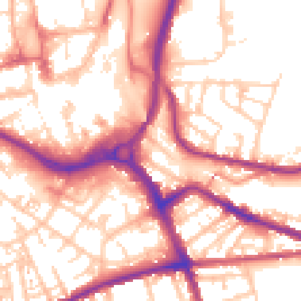 Daytime road noise heatmap for S71 1AA