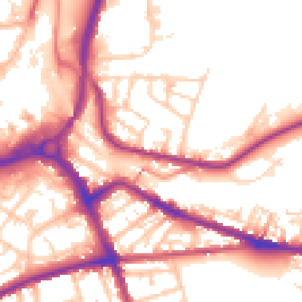 Daytime road noise heatmap for S71 1AB