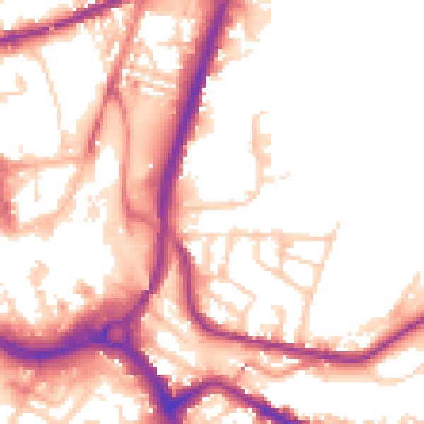Daytime road noise heatmap for S71 1AN