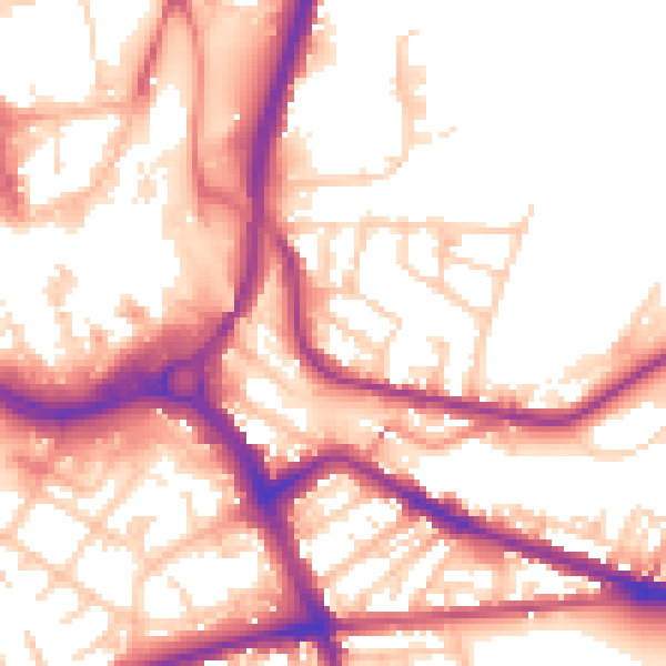 Daytime road noise heatmap for S71 1AQ