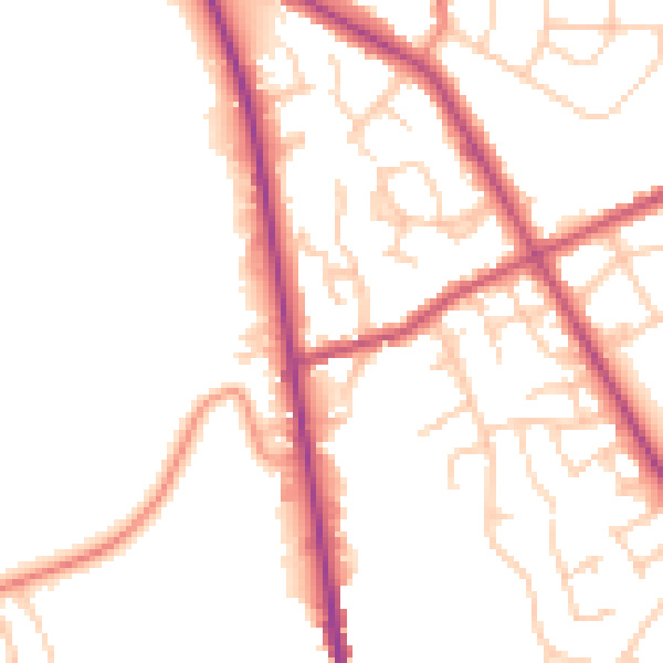 Daytime road noise heatmap for S71 1AZ