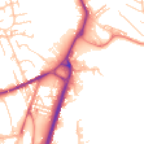 Daytime road noise heatmap for S71 1BE