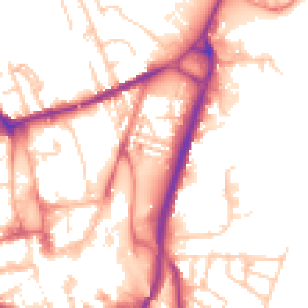 Daytime road noise heatmap for S71 1BH