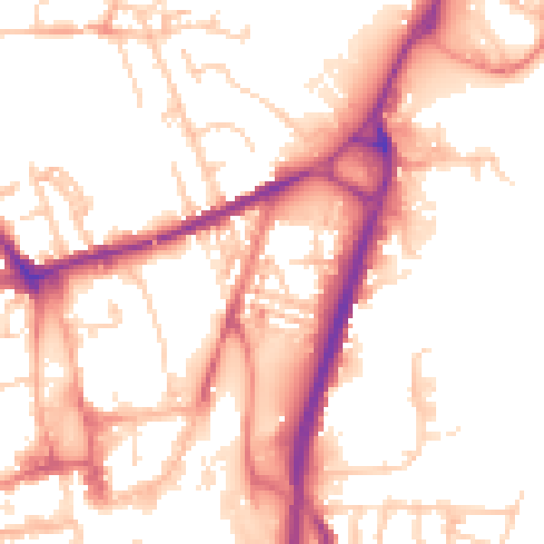 Daytime road noise heatmap for S71 1BN