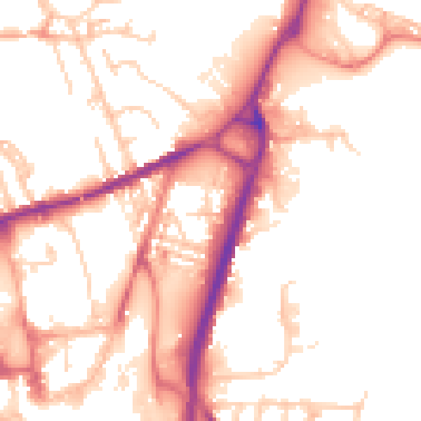 Daytime road noise heatmap for S71 1DA