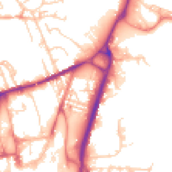 Daytime road noise heatmap for S71 1DB