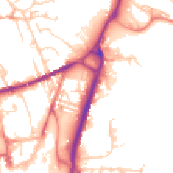 Daytime road noise heatmap for S71 1DD