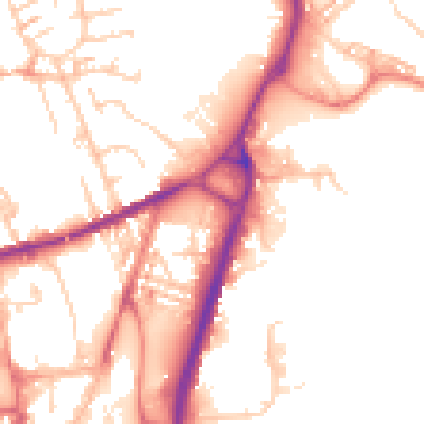 Daytime road noise heatmap for S71 1DF