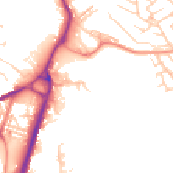 Daytime road noise heatmap for S71 1DJ
