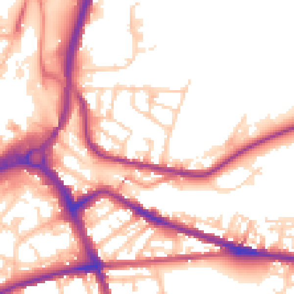 Daytime road noise heatmap for S71 1DP