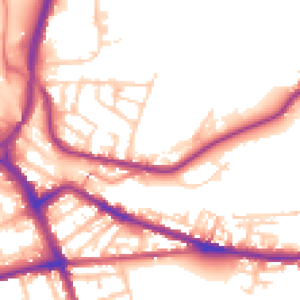 Daytime road noise heatmap for S71 1DU
