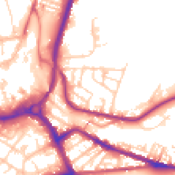 Daytime road noise heatmap for S71 1EA