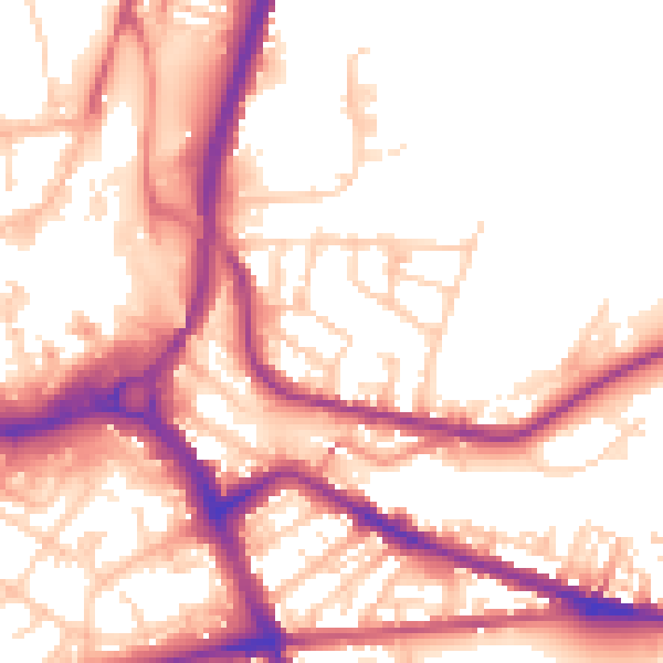Daytime road noise heatmap for S71 1EB