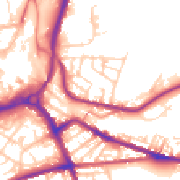 Daytime road noise heatmap for S71 1ED
