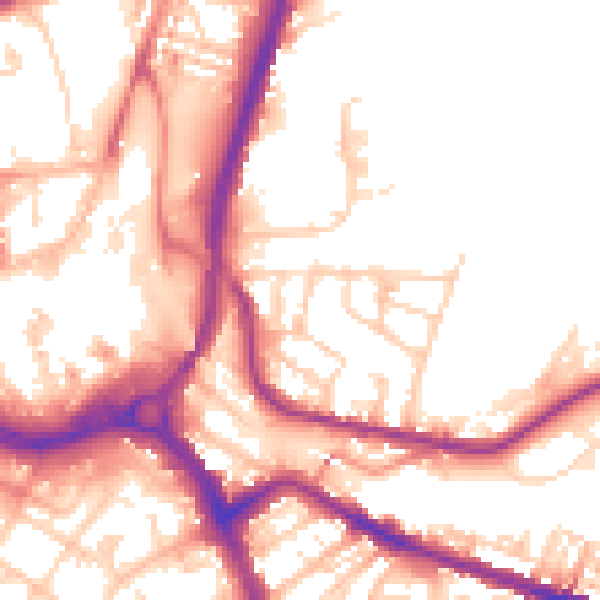 Daytime road noise heatmap for S71 1EF