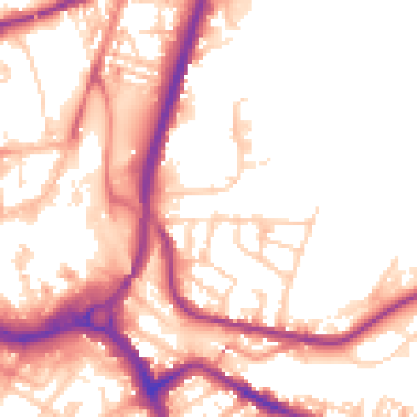 Daytime road noise heatmap for S71 1EG