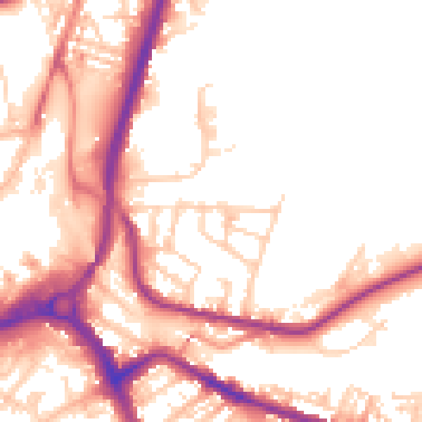 Daytime road noise heatmap for S71 1EH