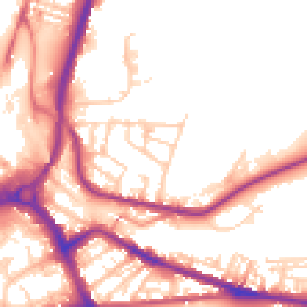 Daytime road noise heatmap for S71 1EJ