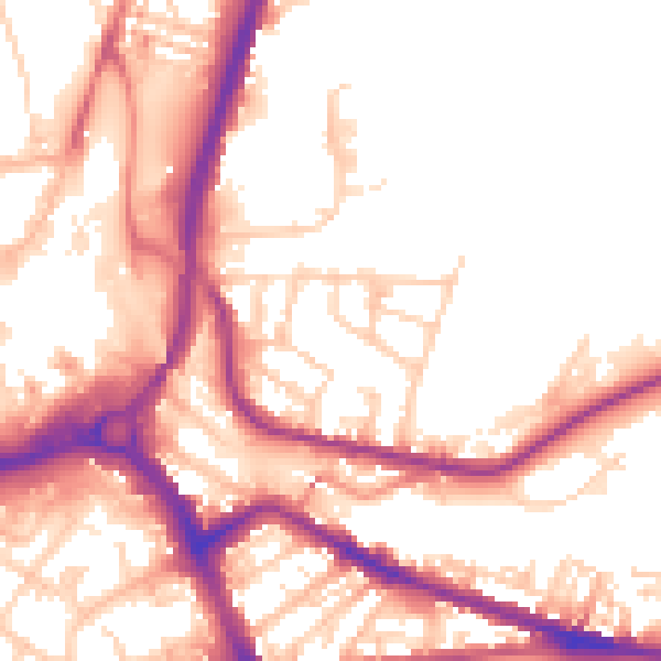 Daytime road noise heatmap for S71 1EN
