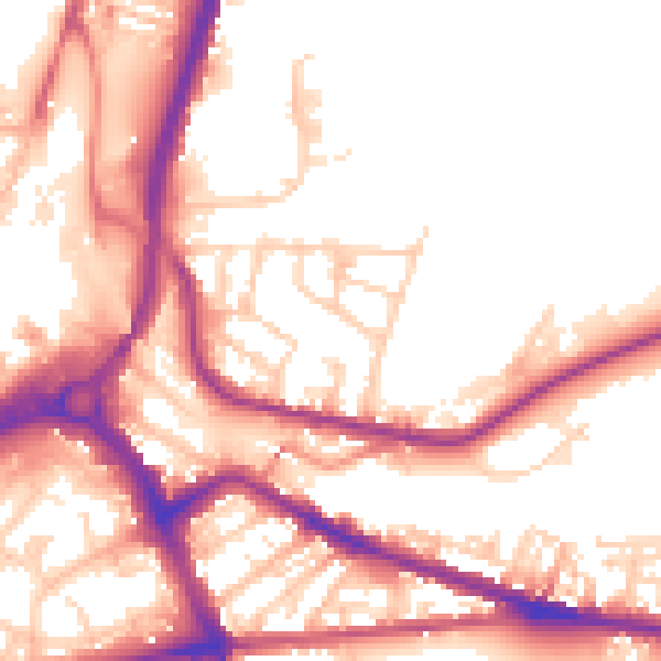 Daytime road noise heatmap for S71 1EP