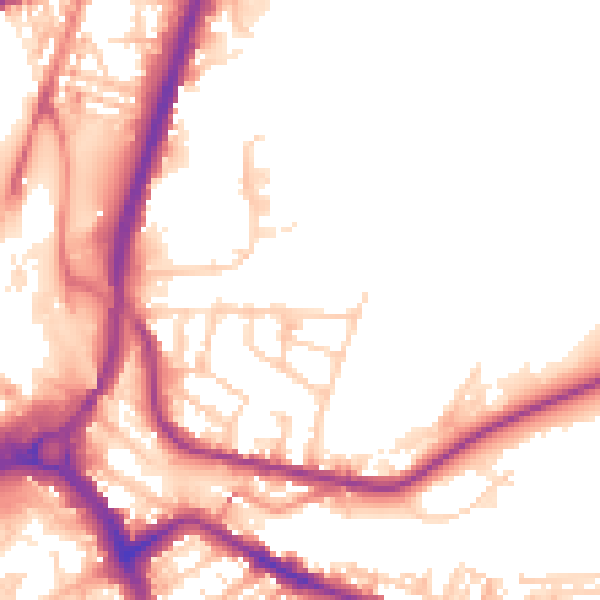 Daytime road noise heatmap for S71 1EQ